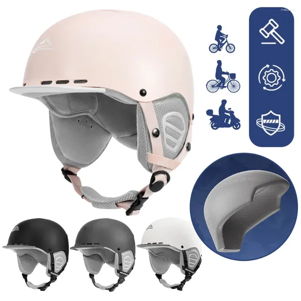 Capacetes de motocicleta Inverno Ski Snowboard Capacete Meio Coberto Anti-Impacto Segurança Ciclismo Snowmobile Esqui Protetor para Adultos e Crianças