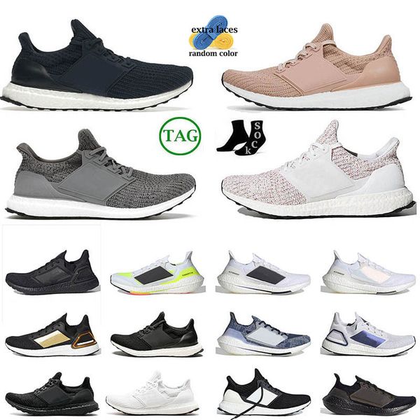 Designer Ultraboosts 3 4.0 Running Shoes para Homens Mulheres Ultra Runs Triple Branco Preto Cinza Pêssego Solar Amarelo Tênis Esportes Sneaker Jogging Andando 36-47