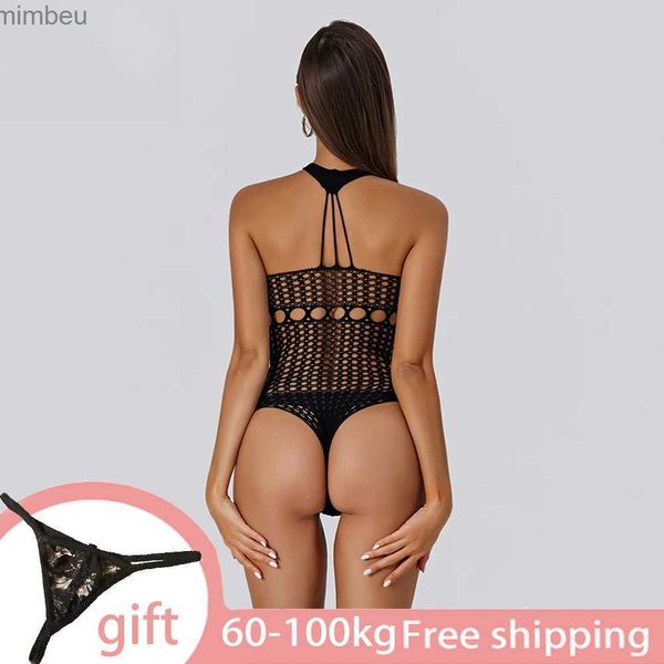 Sexy set sexy set 100 kg fishnet strumpfhocken mit g-string sexy Frauen erotische heiße Dessous Bobysuit Ponundaderwear Sex Bodystocks kommt C240410