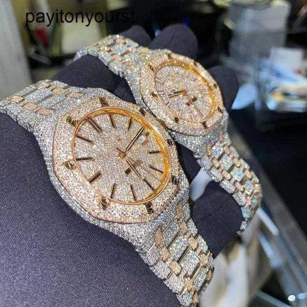 AudemaPigues Relógio Diamante Relógios Mens Movimento para Homens Iced Out Moissanite Relógio de Pulso Mecânico Automático Designer Hi Frj