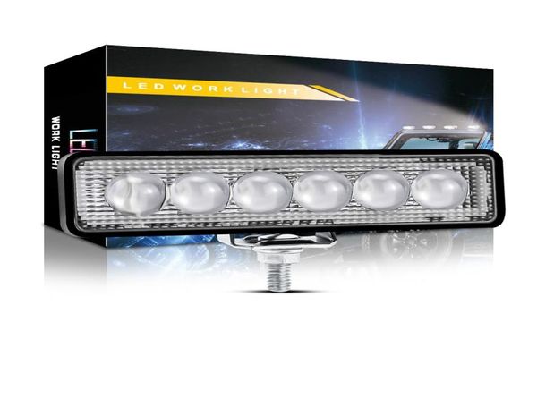 Barra luminosa da lavoro automatica da 18 W 6 LED 12V60V Faretto convesso Lampada da inondazione Guida Nebbia Fuoristrada per auto Camion Auto Rimorchio SUV5203430