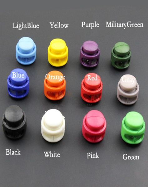 100 pz 1617mm Multi Colori Plastica Paracord Cord Lock Morsetto 2 Fori Toggle Clip Stopper Laccio Cord Fibbie Borsa Parti Accessori3872800