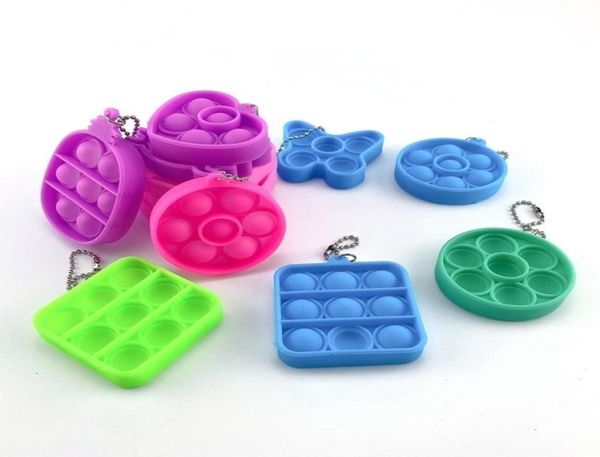 Sensory Toy Simple Key Ring Push Bubbles Keychain Squeeze Finger Fun Bubble Game Squishy Stress Relief H31I1RG7566854