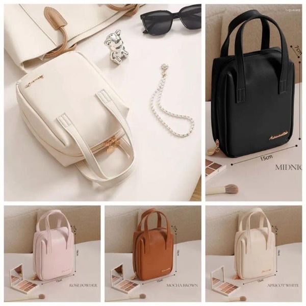 Borse per cosmetici Stile coreano a forma di conchiglia per donna Elegante custodia per trucco in pelle PU Borsa da viaggio per articoli da toeletta