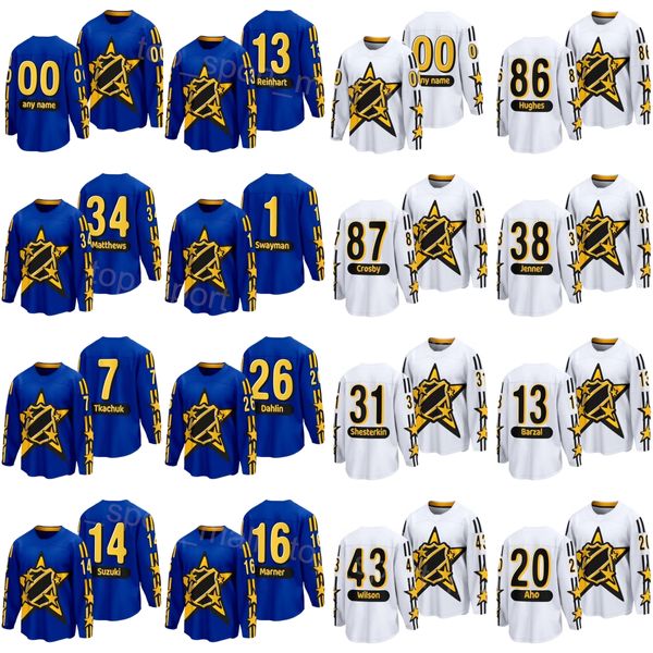 Mulheres Homens Juventude 2024 All-Star Hockey Jersey 88 David Pastrnak 1 Jeremy Swayman 26 Rasmus Dahlin 20 Sebastian Aho 38 Boone Jenner 93 Alex DeBrincat 72 Sergei Bobrovsky