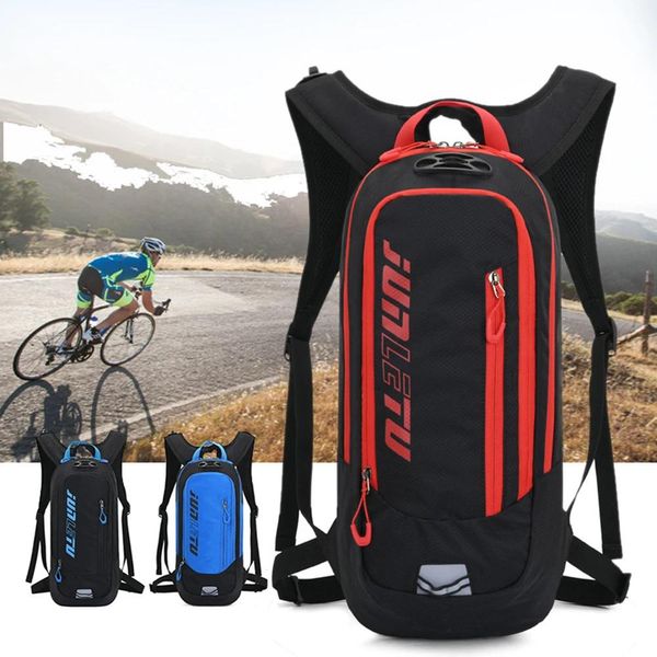 Neue 10L MTB Fahrrad Rucksack mit Nacht Reflektor Streifen Helm Strap Design Outdoor Sport Radfahren Laufen Rucksäcke Wasser Tasche