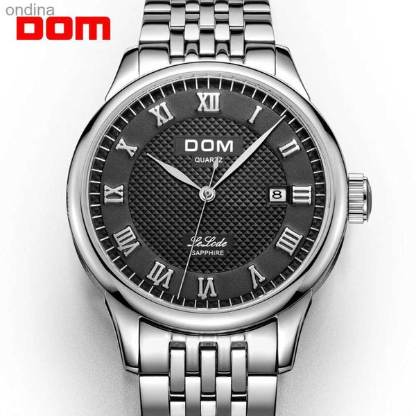 Altro DOM Mens Top Brand Luxury Quarzo Uomo Casual Acciaio Impermeabile Business Relogio Masculino Moda M-41D-1M YQ240122