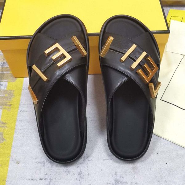 Tasarımcı Sandalet Kaydırıcıları Yaz Plajı Moda Kadın Erkekler Lüks Flip Flops Loafers Chaussure Mektup Anatomik Deri Slide