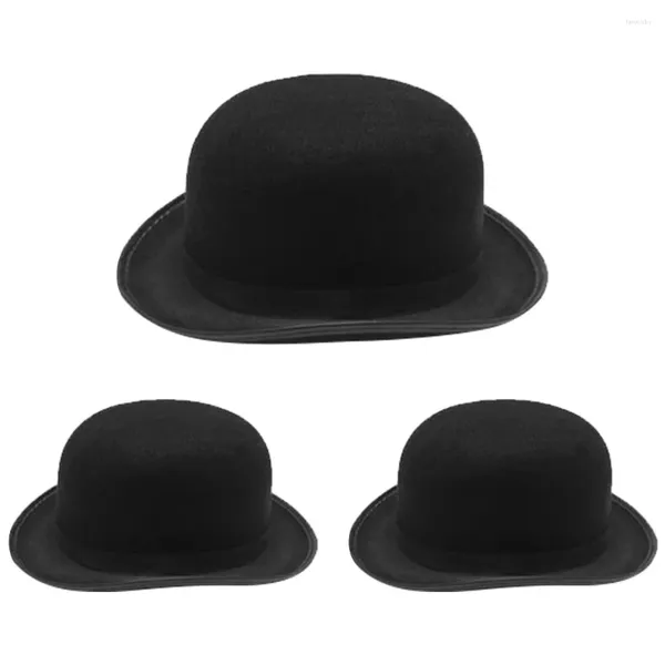 Berets 3 Pcs Mágico Cartola Presente de Aniversário Preto Crianças Fazem Festa Pano Traje Homens Chapéus