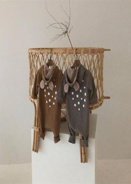 Weihnachten Baby Kleidung Deer geboren Strampler Kostüm Jungen Overall Herbst Säugling Baumwolle Mädchen Mit Kapuze 02Y 2111012510291