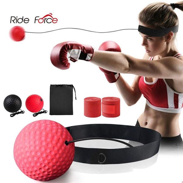 Bolas de perfuração Ride Force Kick Boxing Reflex Ball Head Band Fighting Speed Treinamento Punch Muay Tai Mma Equipamento de exercício Acessórios OTHG1