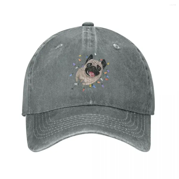 Cappellini da baseball Casual Naughty Pug Dog Baseball Uomo Donna Berretto snapback in denim invecchiato Attività all'aperto Cappelli regolabili