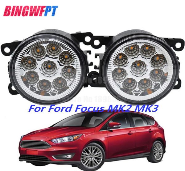 2pcs LED ön sis farları beyaz sarı araba stil yuvarlak tampon ford focus mk23 fusion fusion fiesta turnuvası 20012015410888