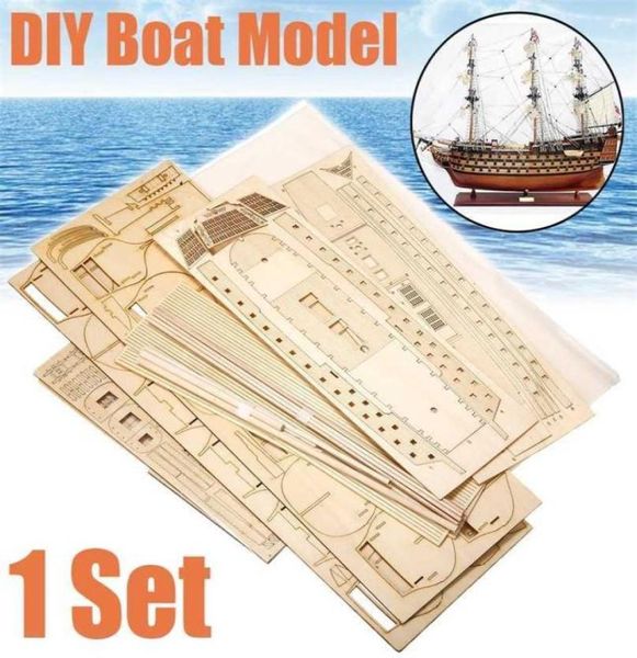1 Definir DIY Mandmy Assembly Ship Navio de madeira para barcos a madeira do modelo de decoração para crianças 2111021696576