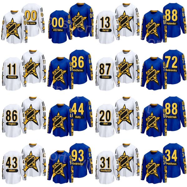 2024 Hockey All-Star Jersey 13 Sam Reinhart 14 Nick Suzuki 86 Jack Hughes 13 Mathew Barzal 31 Igor Shesterkin 7 Brady Tkachuk 11 Travis Konecny Homem Mulher Juventude