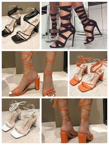 sandali top designer tacchi alti scarpe da sposa cinturino alla caviglia sexy suola in vero cuoio cristallo tacco a spillo scarpe da donna 36-43