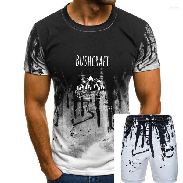 Tute da uomo Bushcraft T Shirt Survival Camp T-shirt da esterno 100% cotone 4xl Tee stampato Moda uomo carino Tshirt