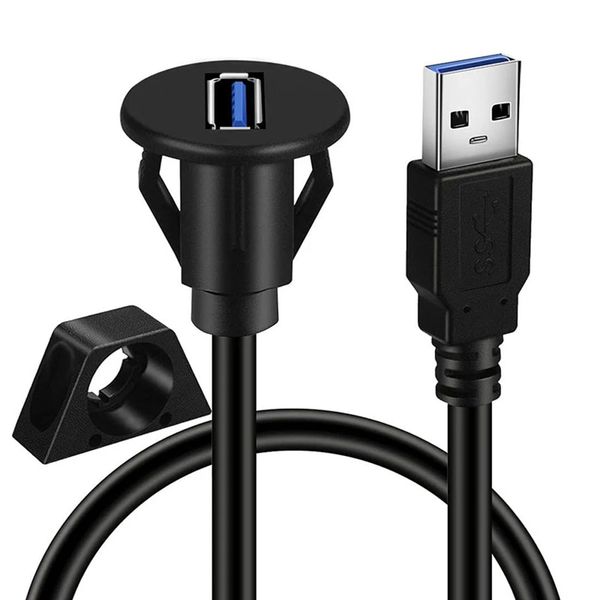 1 м маленький USB 3,0 штекер-мама удлинительный кабель для крепления на панели с пряжкой для автомобиля, грузовика, лодки, мотоцикла, авто приборной панели