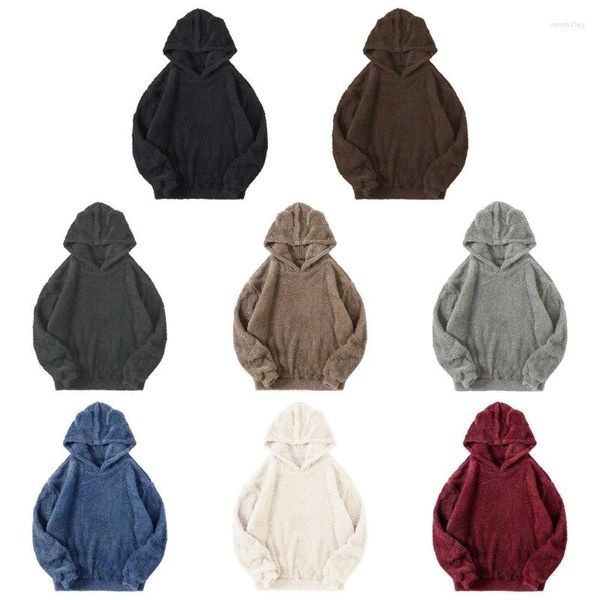 Hoodies femininos manga longa oversized fuzzy velo moletom inverno engrossar orelhas de urso quente peludo plush outerwear