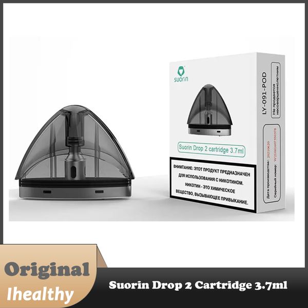 Cartucho Suorin Drop 2 Pod com capacidade de 3,7 ml Compatível com Kit Suorin-Drop 2 Design exclusivo de vias aéreas para melhor