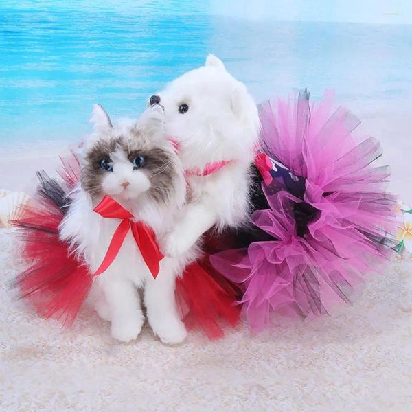 Vestidos de vestuário para cães Respirável Lace-up Macio Gatinho Filhote de Cachorro Vestido Agradável Poliéster Doce Gatos Cães Princesa Animal de Estimação Diário