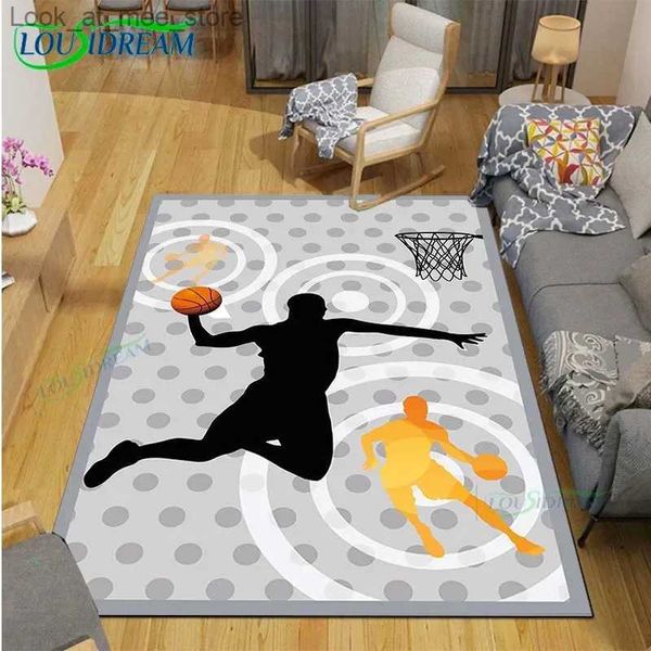 Tappeto Pallacanestro Star Area Tappeto Grande pavimento Tappeto Sala giochi Tappeto Soggiorno Tappetino Amanti del gioco Tappeto antiscivolo Decorazione della casa Q240123