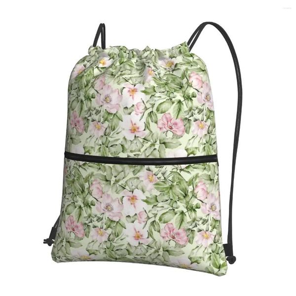 Mochila inglês jardim alta chá mochilas saco de cordão multifuncional pacote bolso sapatos sacos para viagens esporte homem mulher