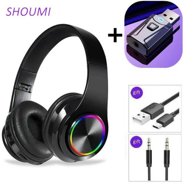 Fones de ouvido com cancelamento de ruído Fones de ouvido sem fio com microfone dobrável Bluetooth Headset e TV PC Tablet Adaptador Bluetooth Gaming TV Music Gift J240123