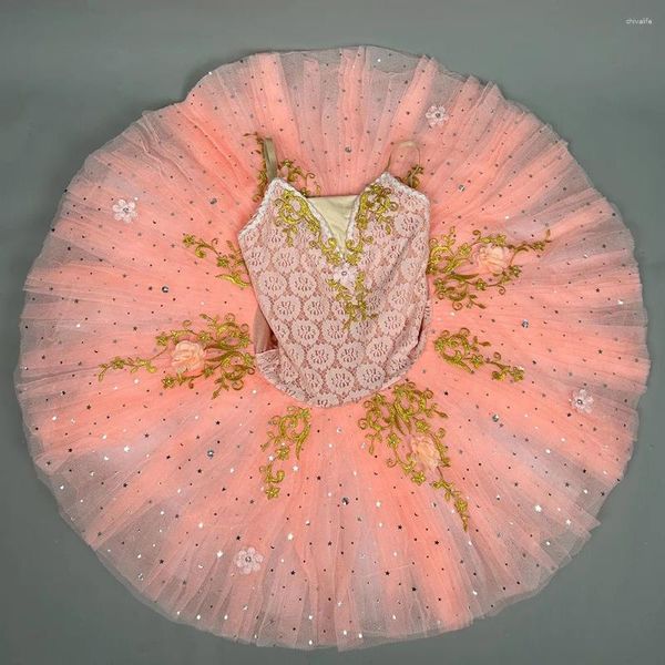 Palco desgaste rosa profissional ballet tutu branco cisne lago panqueca trajes de dança desempenho roupas meninas mulheres bailarina vestido de festa