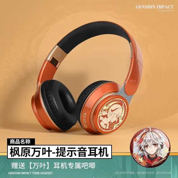 Fones de ouvido Kazuha Jogo Genshin Impact Fone de ouvido Cosplay Portátil Sem Fio Bluetooth Estéreo Dobrável Fone de Ouvido Ajustável J240123