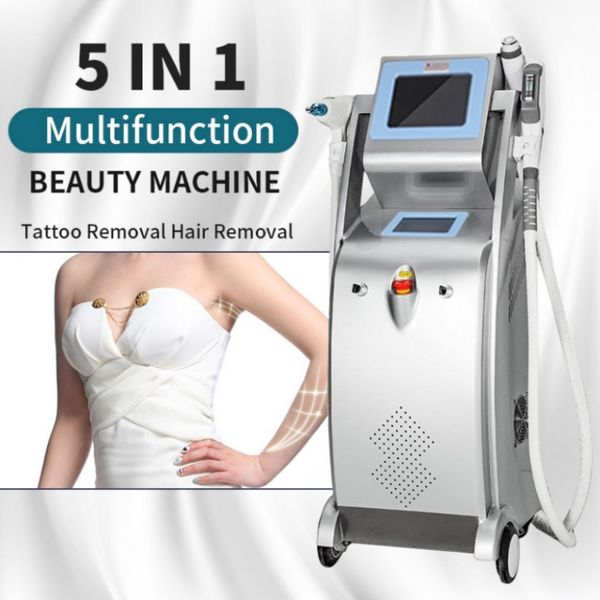 Reino unido luz 5 em 1 ipl laser rf face lifting laser opt tatuagem acne pigmento rugas vascular remover máquina de rejuvenescimento da pele378