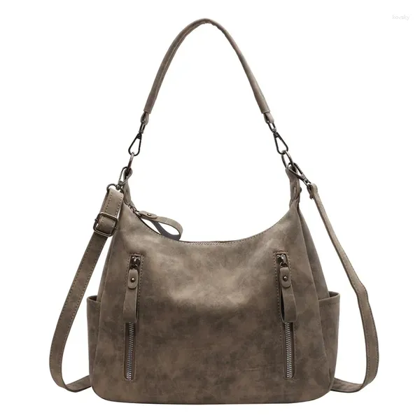 Borse da sera Borsa hobo stile retrò per donna Tote di grande capacità Borse a tracolla classiche in pelle PU Borsa a tracolla singola