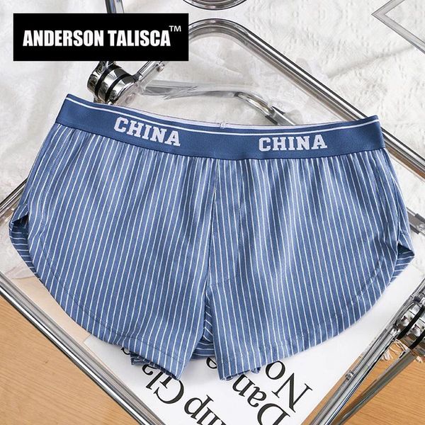 Mutande ANDERSON TALISCA Boxer allentato Uomo Intimo a righe Cotone Calzoncillos Hombre Mens Boxer Cuecas Masculinas Uomo Taglia M-3XL C6141