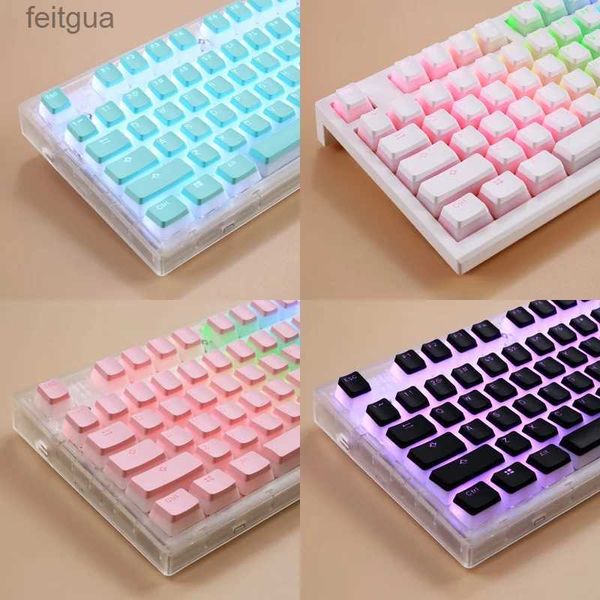 Tastiere Tastiere Nuova versione PBT pudding keycap traslucido profilo OEM Tastiera meccanica RGB 61/64/68/84/87/980/104/108 YQ240123