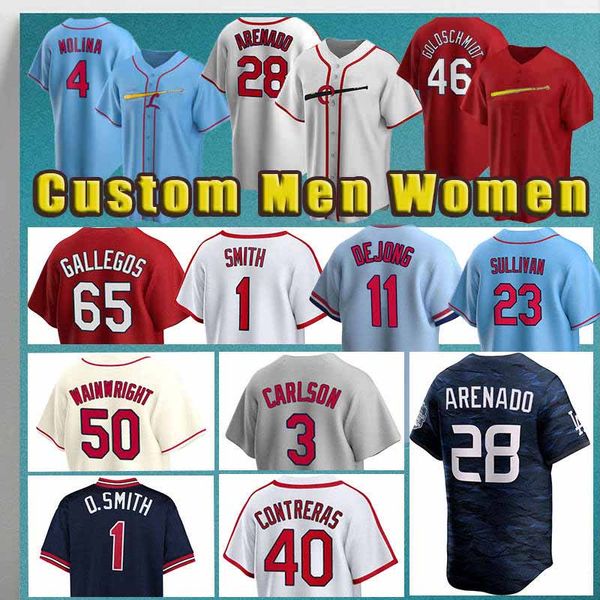 46 Paul Goldschmidt 28 Maglie da baseball Nolan Arenado 1 Ozzie Smith 3 Dylan Carlson Masyn Winn St. Louis''Cardinals''Edman Willson Contreras Nolan Gorman Lars Nootbaar