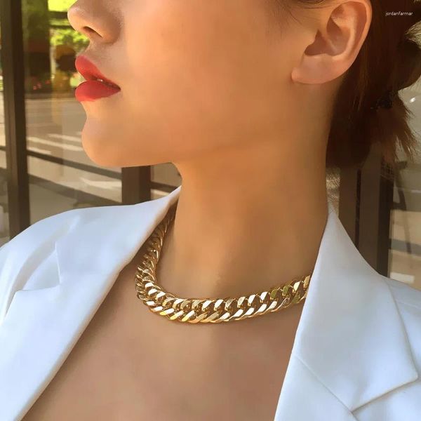 Anhänger Halsketten Punk Cuban Link Dicke Kette Choker Halskette Männer Aussage Gold Minimalistischen Chunky Für Frauen 2024 Hip Hop Schmuck