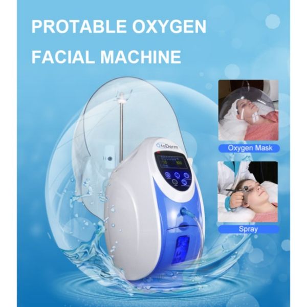 Venda quente mais novo coreia o2 para derm oxigênio puro o2derm cúpula máscara facial terapia spray jet peel infusão machine378