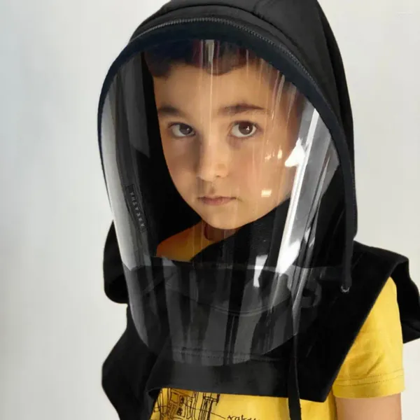 Bandane per bambini Cappello trasparente con cappuccio Anti-spruzzo Riutilizzabile Integrale Protettivo unisex per il campeggio