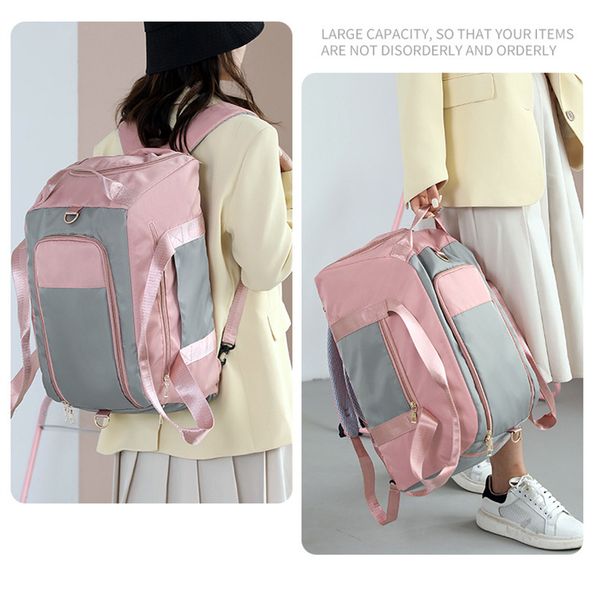 lu Multifunktions-Nylon-Aufbewahrungstasche, große Seesäcke, Rucksack, Unisex, Reisetasche, wasserdicht, lässig, Strand, Sport, Gepäck, Taschen, 5 Farben, mit Etiketten