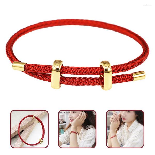 Braccialetti con ciondoli Cordoncino intrecciato per braccialetti per ragazze Corda rossa Protezione per incollare coppie