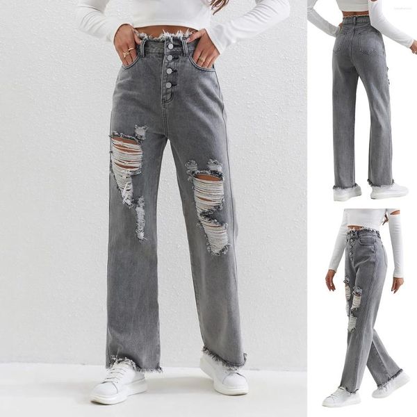 Jeans femininos calças jeans para mulheres rasgadas mulheres namorado alto pro estiramento leggings legging