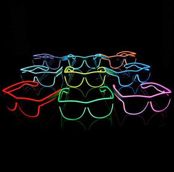 Blinkende EL-Draht-LED-Brille, leuchtende Party, dekorative Beleuchtung, klassisches Geschenk, helle LED-Leuchten, Party-Sonnenbrille, neu