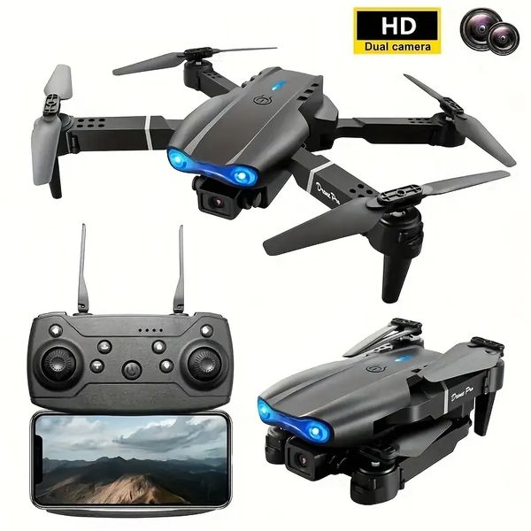 E99Pro Drohne mit Dual-Kamera, professioneller klappbarer RC-Fernbedienungs-Quadrocopter mit Höhenhaltung, geeignet für Anfänger