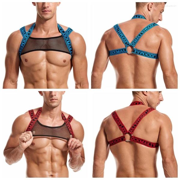 Cuecas jockmail homem exótico tanque elástico bandagem tops cintas bondage sexy lingerie arnês masculino gay fetiche colete nylon