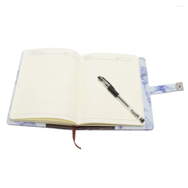 С кодовым замком, школьные принадлежности, канцелярские принадлежности, портативный студенческий дневник из искусственной кожи, записная книжка с мраморным узором, вставка для офисной ручки