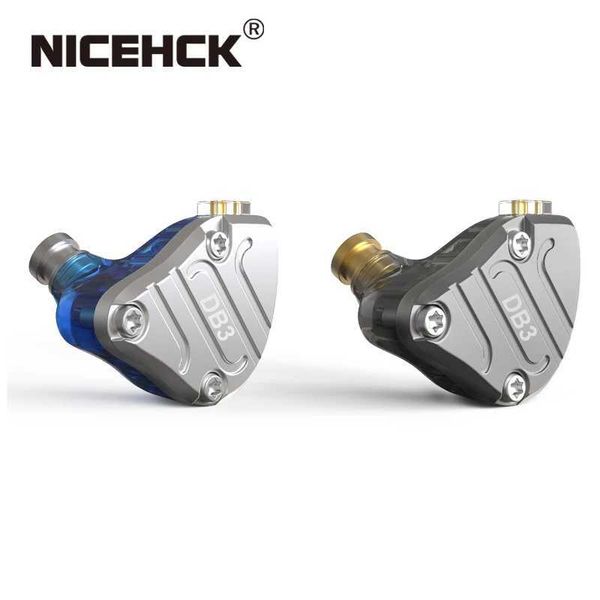 Наушники для сотовых телефонов NiceHCK DB3 1BA+2DD Hybrid 3 драйвера Наушники-вкладыши Монитор Беговые спортивные наушники HIFI-гарнитура Металлические наушники DJ Earbud IEM MK3 J240123