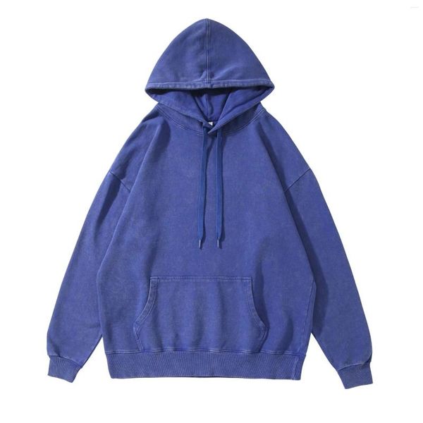 Hoodies masculinos 400gsm personalizado oversized terry qualidade algodão moletom em relevo pesado sem corda lavagem ácida vintage hoodie