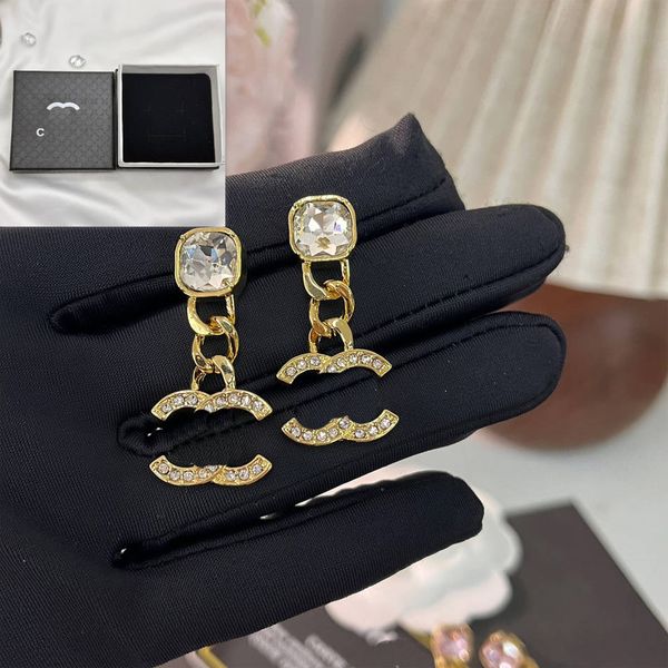 Stud Rosa Diamante Pingente Estilo Bonito Mulheres Charme Boutique Banhado A Ouro Jóias Ear Stud Marca Designer Aniversário Amor Presente Brincos com Caixa