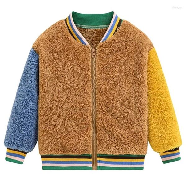 Jaquetas Kruleepo Bebê Meninas Meninos Fleece Outerwear Jaqueta Malhas Crianças Outono Inverno Quente Casaco Acolchoado Cardigan Suéter Roupas