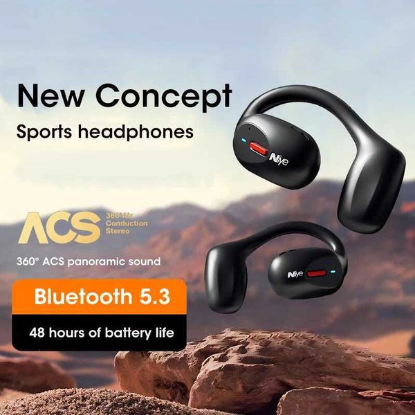 Handy-Kopfhörer 5.3 Air Conduction Bluetooth-Kopfhörer Rauschunterdrückung Sport wasserdichte kabellose Kopfhörer mit Mikrofon Ohrbügel Headsets Ohrhörer J240123